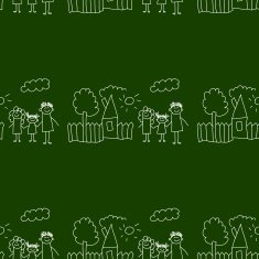 Blackboard School Seamless vector pattern N18