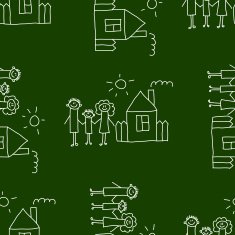 Blackboard School Seamless vector pattern N33