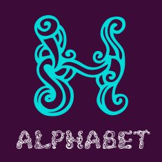 Doodle hand drawn sketch alphabet Letter H