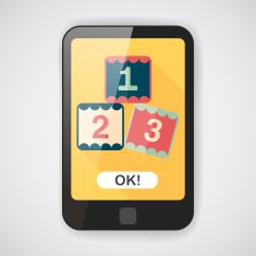 123 blocks flat icon with long shadow eps10