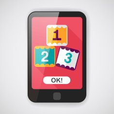 123 blocks flat icon with long shadow eps10 N2