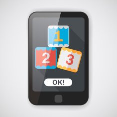 123 blocks flat icon with long shadow eps10 N3