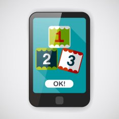 123 blocks flat icon with long shadow eps10 N4
