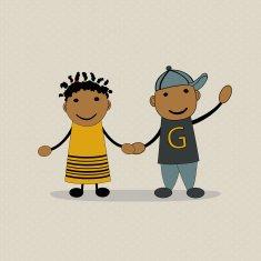 Cute happy cartoon kids