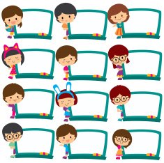 kids board frames clip art set