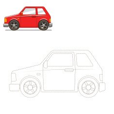 Connect the dots to draw car educational game vector illustratio N2