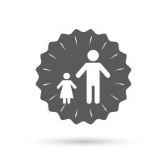 One-parent family with one child sign icon N2