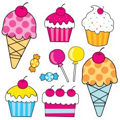 Sweet food icons- Illustration