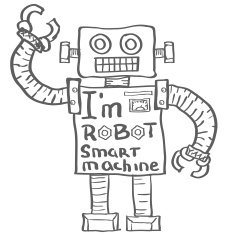 Hand drawn Robot Isolated on White background Vector