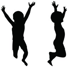 Kids Silhouettes isolated on white