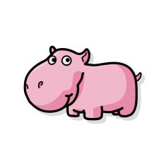 animal hippo doodle