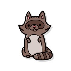 animal Raccoon doodle N2