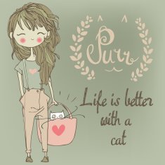 cute girl with cat