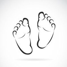 Vector image of Baby foot design on white background