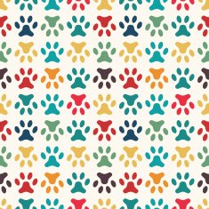 Animal seamless vector pattern of paw footprint Endless texture