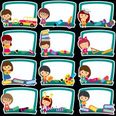 blackboard frames clip art set