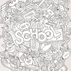 Cartoon sketchy hand-drawn Doodle on the subject of education N2