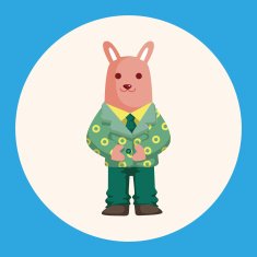 animal rabbit worker cartoon theme elements