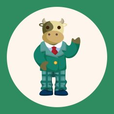 animal cow worker cartoon theme elements