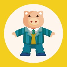 animal pig worker cartoon theme elements