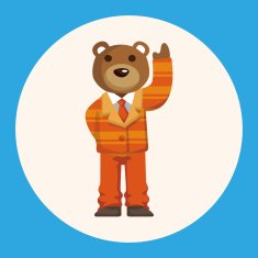 animal bear worker cartoon theme elements