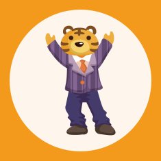 animal tiger worker cartoon theme elements