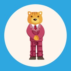 animal cat worker cartoon theme elements
