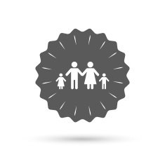 Complete family with two children sign icon N3