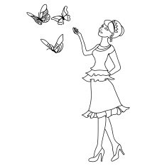 Princess - coloring page for kids N2