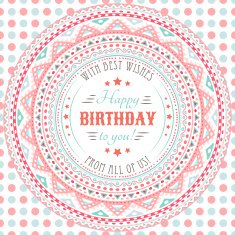 Funny cute happy birthday card Typography letters font type