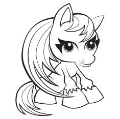 Adorable pony - coloring page for kids