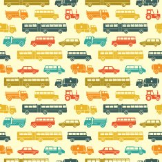 Seamless baby vector background with cars