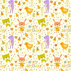 Seamless baby happy birthday background