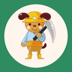 animal worker cartoon theme elements N4