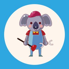 animal worker cartoon theme elements N9