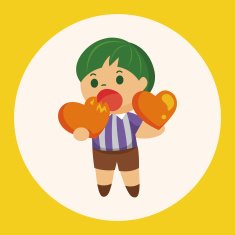 little kid with heart theme elements N4