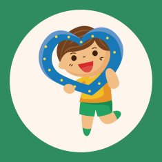 little kid with heart theme elements N6