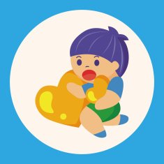 little kid with heart theme elements N8