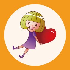 little kid with heart theme elements N11
