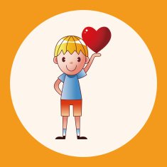 little kid with heart theme elements N16