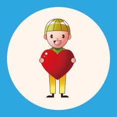 little kid with heart theme elements N17