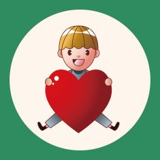 little kid with heart theme elements N18