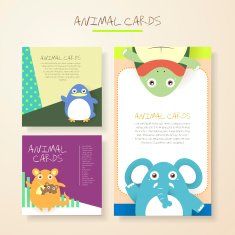 lovely cartoon animal characters cards N2
