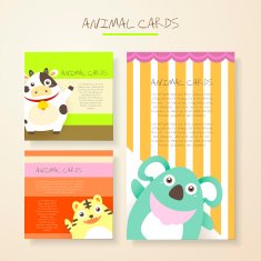 lovely cartoon animal characters cards N3