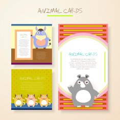lovely cartoon animal characters cards N4