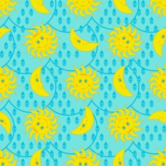 Funny weather pattern with sun and moon