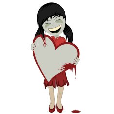 Zombie girl with a bloody heart N2
