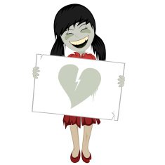 Zombie girl with a whiteboard N2
