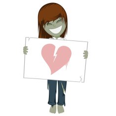 Zombie girl with a whiteboard N3