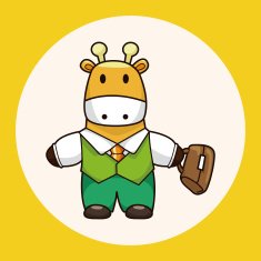 animal worker cartoon theme elements N18